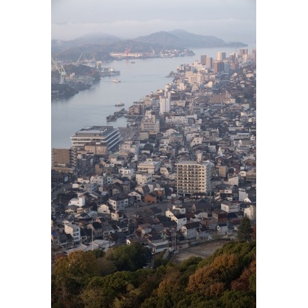 浄土寺山不動岩から見る日の出直後の朝風景