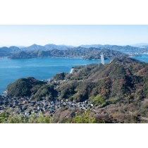 高見山展望台から見る向島・立花地区周辺の風景