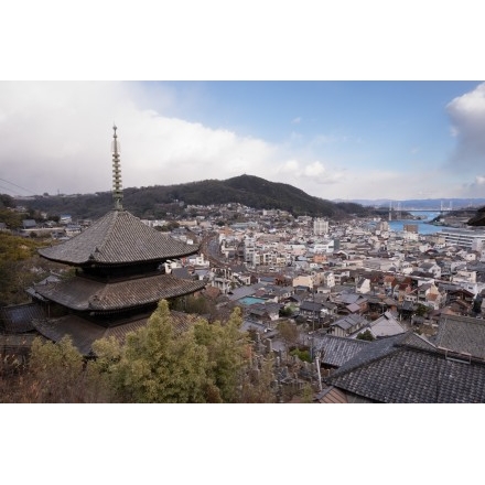 No.6959 天寧寺三重塔越しに見る冬の尾道市街地