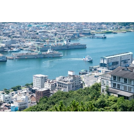 千光寺公園頂上展望台から見る夏の尾道水道