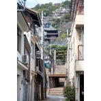 小路から見る天寧寺三重塔