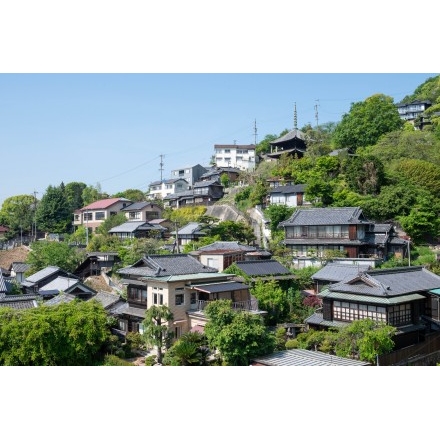 千光寺山ロープウェイ車窓から見る山手地区の街並み