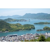因島公園から見る土生港一帯の風景