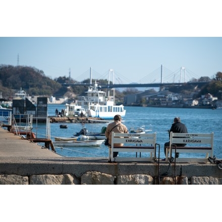 冬の朝の尾道水道