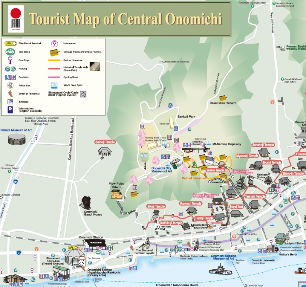 Tourist map of central Onomich(ENG)／尾道市街地観光案内地図（英語版）