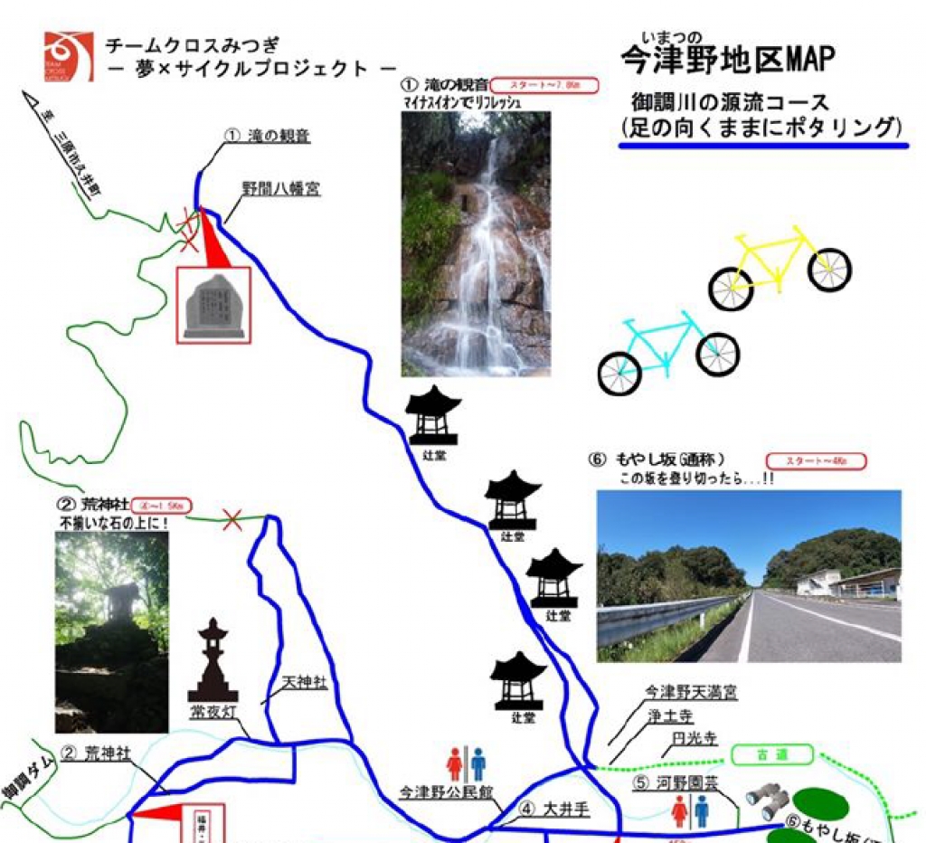 【チームクロスみつぎ】御調町（今津野)地区サイクリングマップ