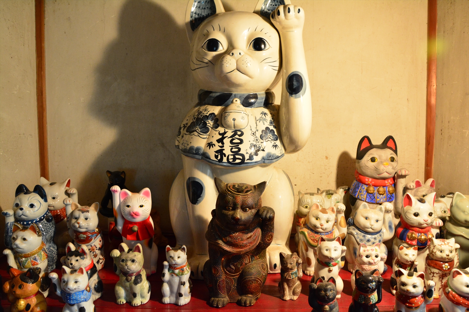 いろんな表情の招き猫たち