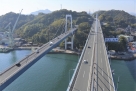 新尾道大橋主塔頂上から見た新尾道大橋・尾道大橋