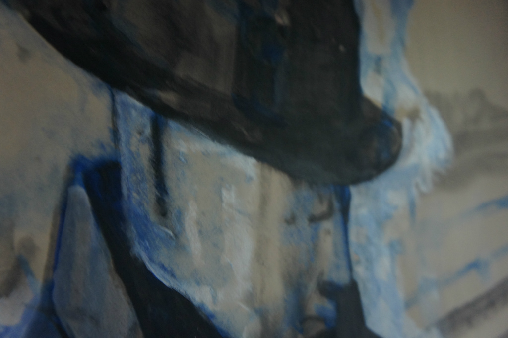 賢治の肖像画がお出迎え