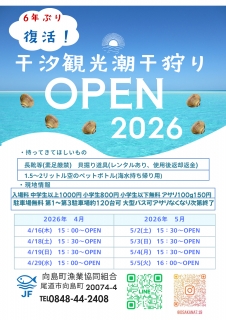 向島干汐(ひしお)海水浴場「観光潮干狩り」