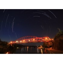 向島大橋と北極星