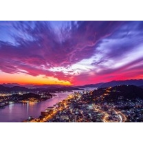 紅に染まる尾道水道