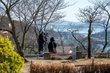 取材中のテレビ局の様子